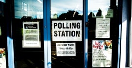 entrance to a polling station 